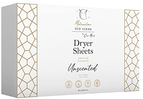 Fogli per asciugatrice Molecular Eco Clean, profumo ipoallergenico a lunga durata, completamente naturali, 80 lavaggi, disidratati, biodegradabili senza liquidi, di Cocó March