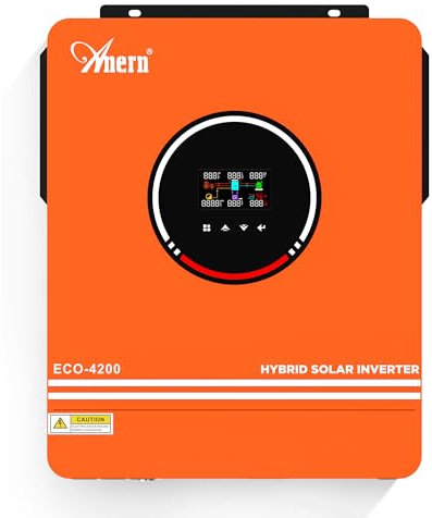 Anern 4200W Hybrid Wechselrichter Solar mit WiFi Modul 24VDC auf 220V/230V AC mit 120A MPPT Solarregler Max.PV-Eingang 500V, Arbeit mit 24V Blei-Säure und Lithium Batterien