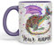 Personalised with Your Text Mythical Dragon Lizard Reptile Watercolour Art Coloured Ceramic Mug Cup Gift 330ml 11oz Custom Work Office Tea Coffee (Purple)