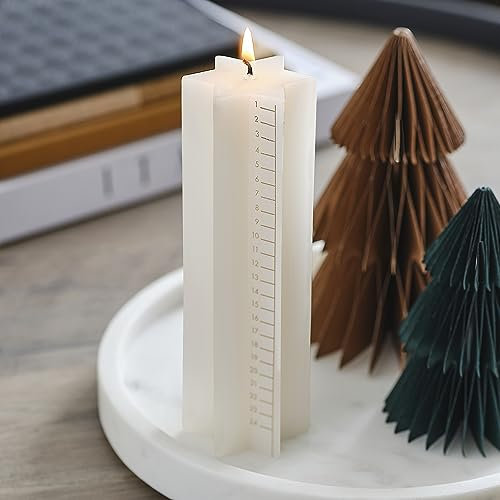 Ginger Ray Vela de calendario de Adviento de Navidad en forma de estrella color crema con decoración de cuenta regres