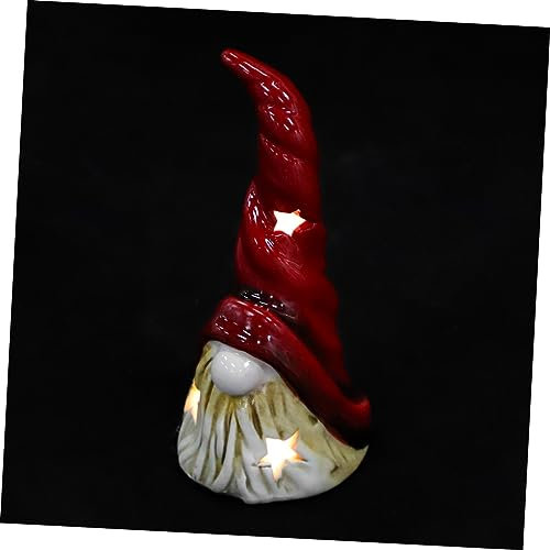 Garneck 1stk Dekorative Lichter Weihnachtliche Tischdekoration Weihnachtsmann-statuen Strumpffüller Beleuchteter Weihnachtswichtel Elch- Keramik Ältere Schreibtischlampe Weihnachten