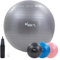 KM-Fit Gymnastikball 75cm | Trainingsball mit Luft-Pumpe | Sitzball Büro Anti-Burst | Ball für Fitness, Yoga, Gymnastik, Core Training | Pezziball Yogaball BPA-Frei | Grau