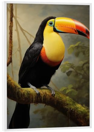 artboxONE Poster mit weißem Rahmen 18x13 cm Natur Tukan-Porträt - Bild Tier Kunst leinwand