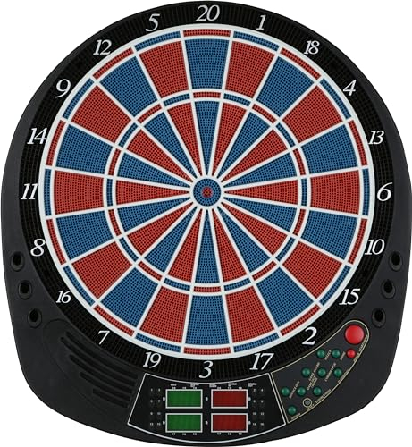 Sunflex® elektronische Dartscheibe Master | E Dartboard mit 27 Spielmodi mit 124 Varianten |E-Dartscheibe für bis zu 16 Spieler mit Turniergröße | inkl. Dartpfeile Spitzen Netzadapter | für Profis