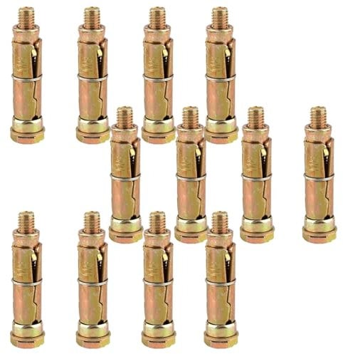 12 Pcs Expansion Bolt Carbon Steel - Weather-Resistant Anchor Bolts for Concrete, M8 x 6cm, Heavy-Duty Versatile Screws for Indoor and Outdoor Use, Secure Fastening for Shelves, Cabinets, and Wall-Mou