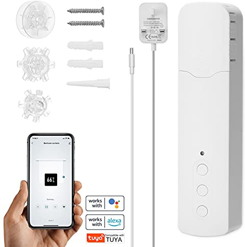 Irfora WiFi TM616EGWT Intelligenter Zugperlenvormotor Intelligentes Haushaltshaus Hotel Elektrischer Vormotor Mobiltelefon APP-Steuerung Sprachsteuerung Leise Kompatibel mit Home