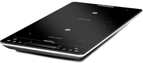 ROMMELSBACHER Doppelkochplatte CT 3430/IN, Induktion, vertikale Bauform, platzsparend, 2 Heizzonen, 10 Leistungssturen, 10 Temperaturstufen, Timer, Slider Touch & Touch Control