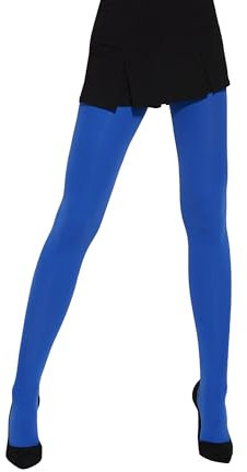 MYCHICLEGS - Collant femmes microfibre opaque 60 denier - Bleu électrique/bleuet - L