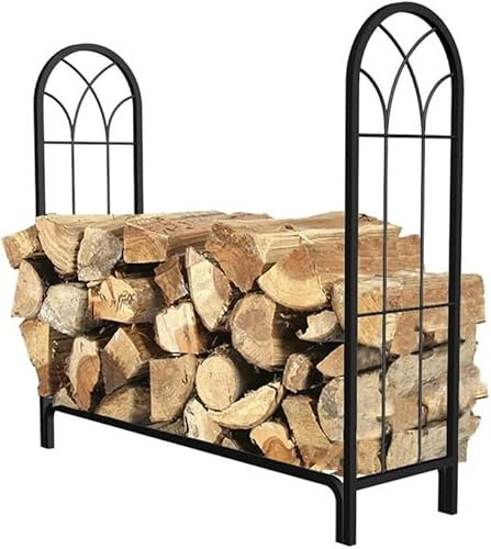 KHYTEBV Robustes Brennholzregal zur Holzaufbewahrung für Innen- und Außenkamine, Metall-Holzständer zur effizienten Holzlagerung