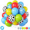 Toy Style Story Balloons - 12 Inch Cow Print, Sky Blue Cloud & Light Blue Lime Green for Boys & Girls Party Decor