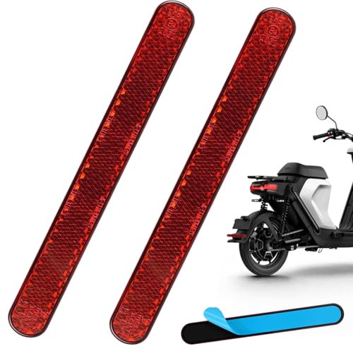 Reflektoren Motorrad E4 Hinten Rot, 2 Stück Universal Multifunktional Motorrad Reflektor Hinten Katzenaugen mit Selbstklebend Rechteckige 100x13x7mm Schmal Fahrrad Reflektorenssern
