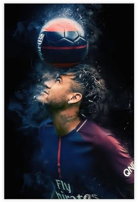 Poster mit Fußballspielermotiv Sports Star Neymar Jr, 12 Stück, Leinwand-Poster, Schlafzimmer, Dekoration, Landschaft, Büro, Raumdekoration, Geschenk, 60 x 90 cm