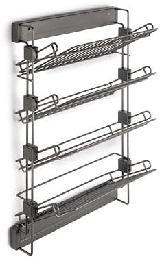 EMUCA - Zapatero Lateral extraíble para armarios y vestidores, Izquierda, Acero, Titanio