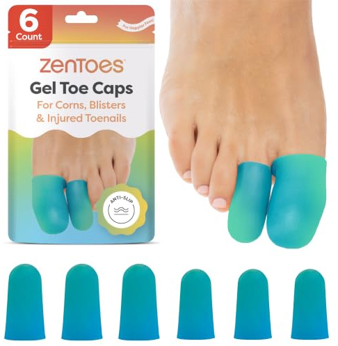 ZenToes Gel-Zehenschutzkappe und -schutz – polstert und schützt zur Linderung von fehlenden oder eingewachsenen Zehennägeln, Hühneraugen, Blasen, Hammerzehen (Variety, Tidal)