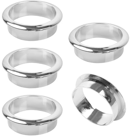 5 Pack Cable Grommets,25mm (1 Inch) Silver ABS Desk Cable Hole Covers,Wire Organiser for Office Desktops