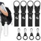 OHREN 8 PCS Portabottiglie Cintura, Set Moschettone Portabottiglie, Clip Cintura Nylon Portabottiglie, Gancio per Bottiglia d'Acqua, Supporto Bottiglia d'Acqua (Nero)