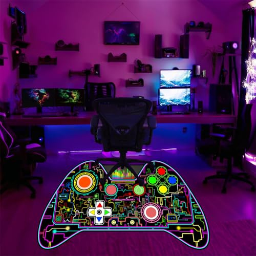 Tapis en forme de manette de jeu pour garçons – Tapis en forme de manette de jeu pour chambre de garçons – Tapis décoratif pour salle de jeux d'enfants, 1,5 x 2,1 m