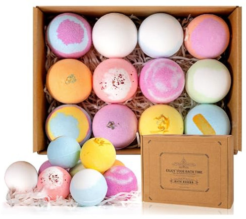 Badebomben, 6pcs 60 g natürliche Zutat Duschbomben feuchtigkeitsspenst die Haut, lindern Stress Badblasen Spa für Frauen Geschenke.