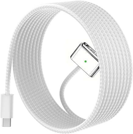 Yihele 140W USB-C to Mag 3 Cable 6.6FT for Mac Book Air Pro M5/M4/M3/M2 | Laptop Charger Compatible with Mac Book Pro (16/14 2026-2021) Air (15''/13'' 2026-2022) 6.6FT White Fast Charge Cord