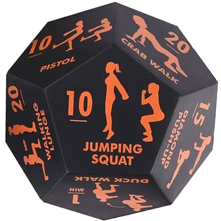 Rrlihjgu Fitness Würfel Für Workouts - 12-Seitiger Übungswürfel Für Heimtraining - Fitnessgerät Für Kniebeugen Yoga Liegestütze Dehnübungen