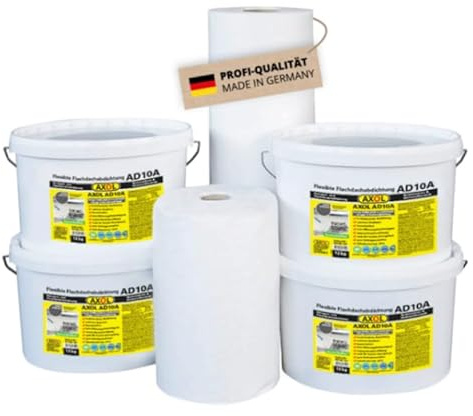AXOL Flachdach-Set 20 m² Flüssigkunststoff anthrazit – Abdichtungsset | Profi-Qualität - 1K-Dichtstoff ohne zusätzliche Grundierung, ideal für glatte, nicht saugende Untergründe.