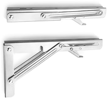 Klappbare Regalhalterungen, robuste Regalhalterung, Edelstahl, Wand, faltbare Regalhalterungen für Tischplatten, Klapptisch, Wandtisch, platzsparend 2pcs 8-inch