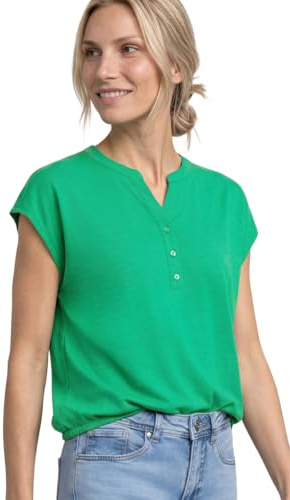 Damen Dropped Shoulder Shirt mit Split Neck