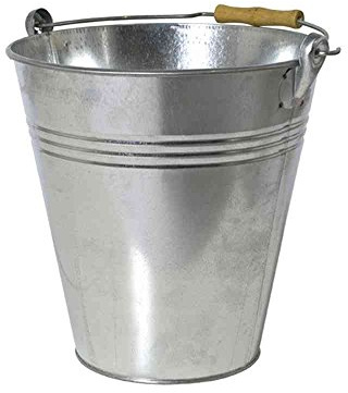 Siena Garden Eimer mit Holzgriff, 10L, Gartendeko, verzinkt, 395216