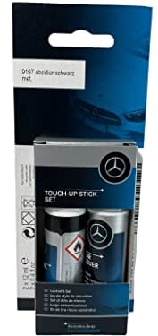 Genuine Mercedes Benz 2 Part Touch Up Paint 197 Obsidian Black 00098623509197