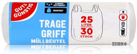 Gut & Günstig 30 Tragegriff Müllbeutel 25L 54cmx53cm