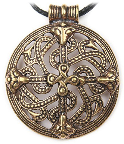 Drachensilber Keltisches Ornament Anhänger Bronze Halskette Kelten Länge mit Öse: 4.9 cm inkl. variablem Band keltischer Schmuck Kettenanhänger
