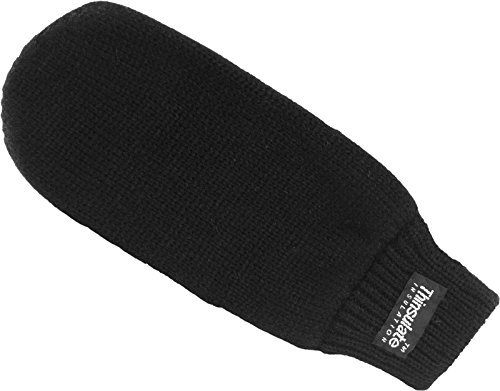 Harrys-Collection Gestrickter Fäustling Thinsulate für Damen + Herren, Farben:schwarz, Handschuhgröße:S