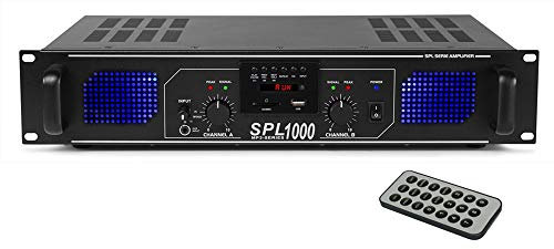 Skytec SPL-1000 Stereo Power Amplifier Home HiFi 19 Inch Rack Mount PA DJ Amp with USB SD MP31000W