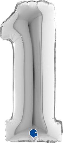 14/Ø36cm Mini Zahlen Folienballon | Silber #1