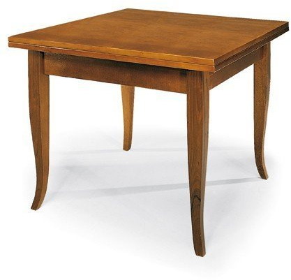Quadratischer Tisch aus Walnuss, ausziehbar, Maße wählbar (90 x 90 cm, 180 cm)