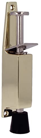 Amig - Fixation sur pied en caoutchouc pour tenir et maintenir les portes ouvertes - Butée verticale de Zamak - Anti Porte-bagages - Dimensions : 120 x 25 mm - Coulissage: 28 mm - Doré