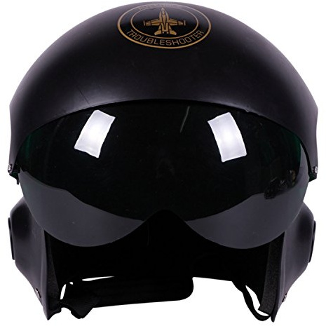 EUROCARNAVALES Pilotenhelm schwarz Einheitsgröße Air Force Kopfbedeckung Kampfpilot Kostüm Zubehör