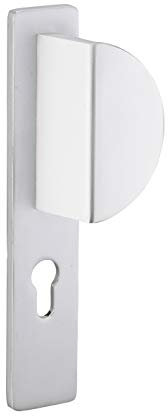 THIRARD - Ensemble de poignées pour porte d'entrée palière Crecy trou de cylindre, carré 7mm, entr'axes 195mm, anodisé argent