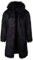 Pelzmantel Herren Lang mit Tasche Felljacke Herren, Winterjacke Fellkragen Faux Fur Schwarz 2XL