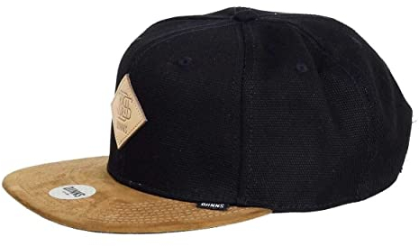 Djinns Light Canvas 6 Panel Snapback Cap mit exklusivem Capspin Anstecker One Size verstellbar in Schwarz