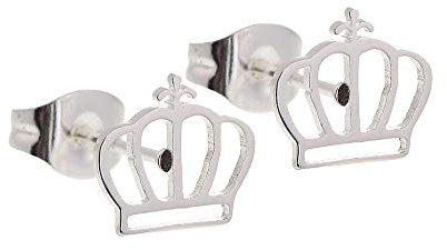 HCA Crystals Ohrstecker - Krone - versilbert