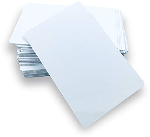 Ebamaz 50 Stücke Dick Sublimation Wärme Druck Metall Business Visitenkarten 86X54X0,45 mm Aluminium Legierung Blanko für Farbdruck/UV-Druck/Lasergravur (Perlweiß)