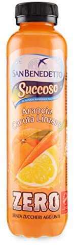 San Benedetto Succoso Zero ACE Orange Carota Limone Senza Zucchero PET Bottiglia 400ml Lt succo di frutta no zucchero