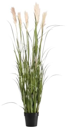 Federgras Kunstpflanze Lila | Pampasgras künstlich | Kunstgrass| Deko Gras Hoch | Höhe 53 cm