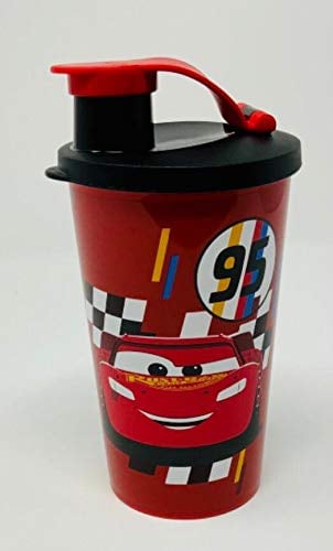 Tupper TUPPERWARE Trinkbecher Becher mit Deckel rot schwarz Cars Auto auslaufsicher 330ml ideal für Smoothie Trinkflasche Eco Ecoeasy Kleinkinder Kindergarten Kinder