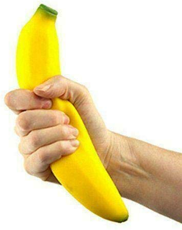 Dehnbarer Squeezy Banana Stress Ball Reliever Hand Excersizer Witz Spannung Neuheit Obst