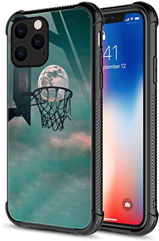 CARLOCA Compatible with iPhone 11 Pro Max Case,Moon Basketball Love iPhone 11 Pro Max Cases for Girls,Graphic Design Shockproof Anti-Scratch Drop Protection Case for iPhone 11 Pro Max