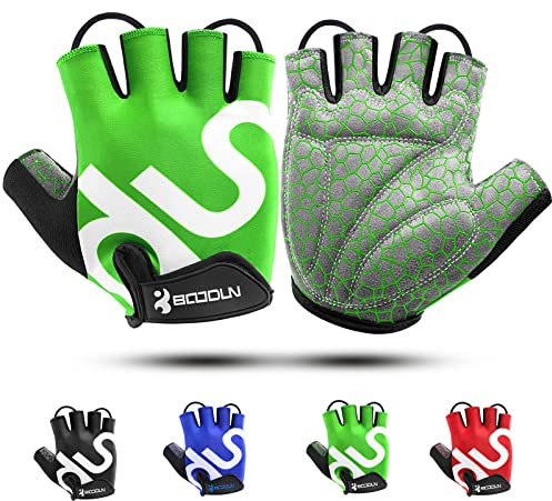 KONVINIT Fahrradhandschuhe Herren Sommer MTB Handschuhe Fingerlos Radhandschuhe für Rennrad und Mountainbike Atmungsaktiv Rutschfestes,Fahrrad Handschuhe Freizeit für Männer und Damen,Green M