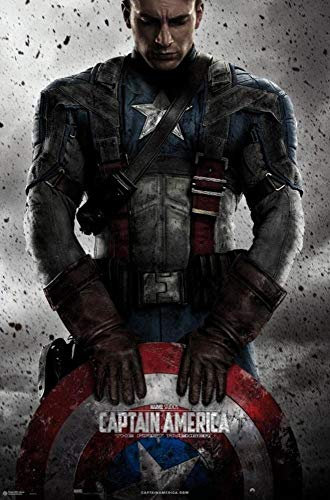 Close Up Captain America Poster Marvel (61cm x 91,5cm) + 2 St. Schwarze Posterleisten mit Aufhängung
