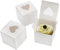 Suwimut 100 Pack Mini Individual Cupcake Box with Heart Shaped Window, 3Inch / 7.5cm Small White Single Cupcake Container Cardboard Holder for Cookie Dessert Pastry Birthday Wedding Party Favors
